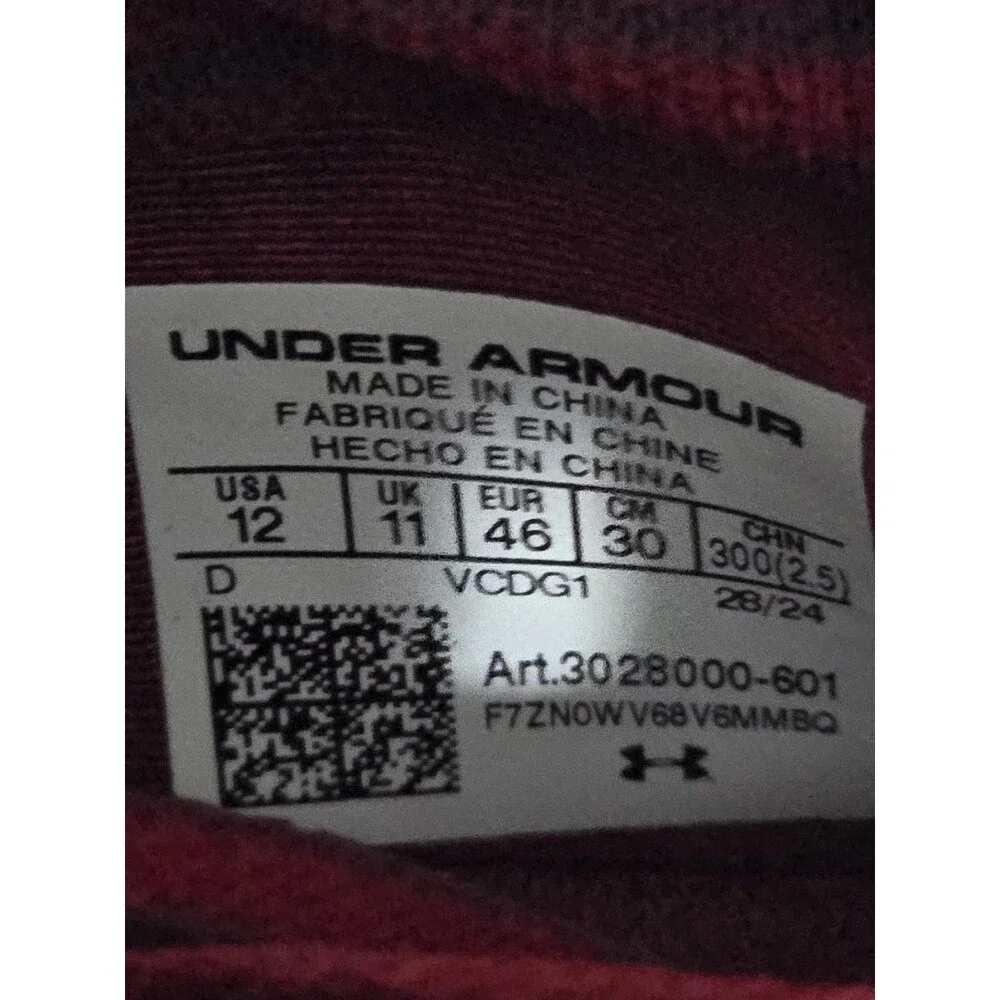 Under Armour Men's 12 UA Highlight MC Knit Football Cleats Burgundy Brand New